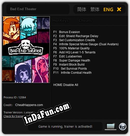 Bad End Theater: TRAINER AND CHEATS (V1.0.85)