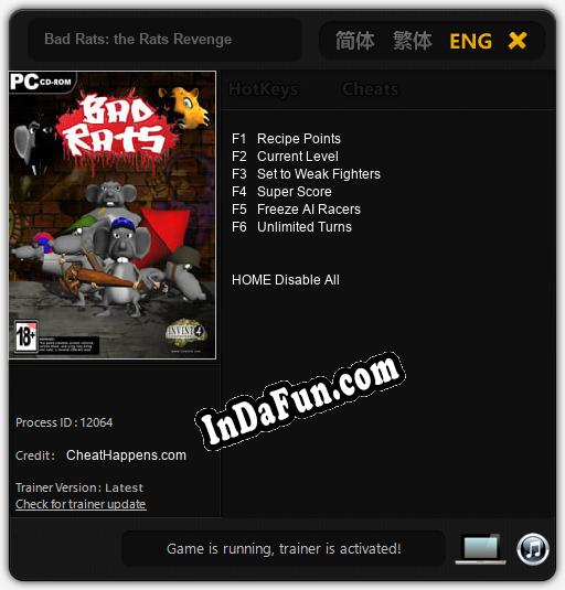 Bad Rats: the Rats Revenge: TRAINER AND CHEATS (V1.0.80)