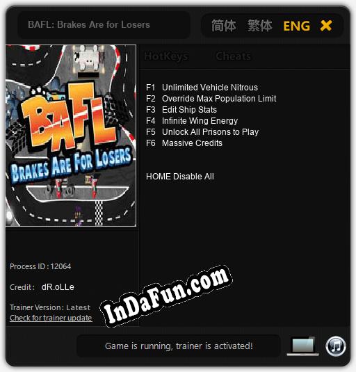 BAFL: Brakes Are for Losers: Cheats, Trainer +6 [dR.oLLe]