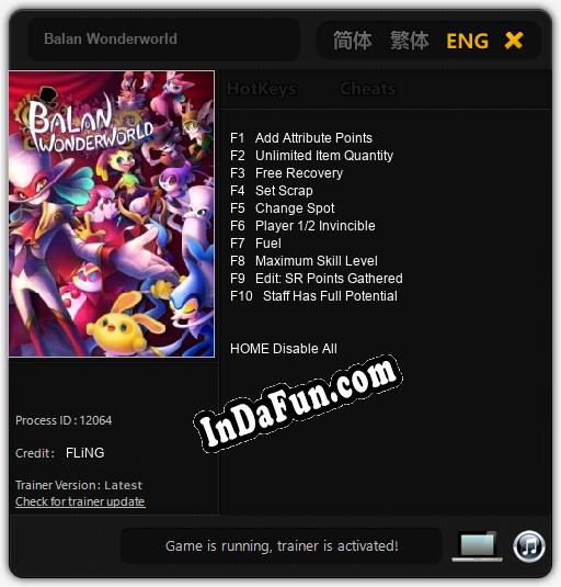 Balan Wonderworld: Cheats, Trainer +10 [FLiNG]