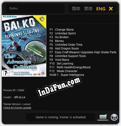 Trainer for Balko [v1.0.8]