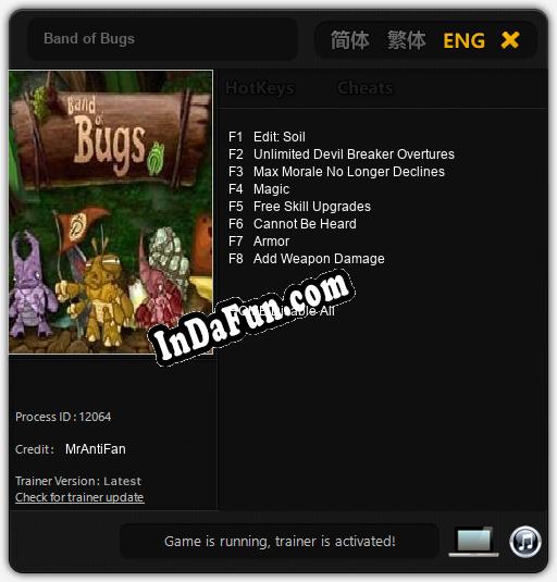 Band of Bugs: Trainer +8 [v1.1]