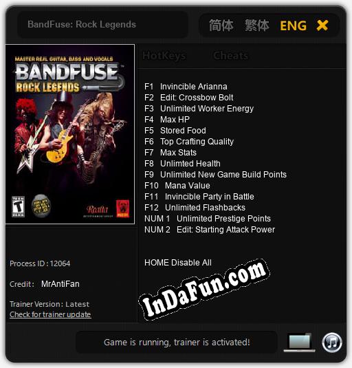 BandFuse: Rock Legends: Cheats, Trainer +14 [MrAntiFan]