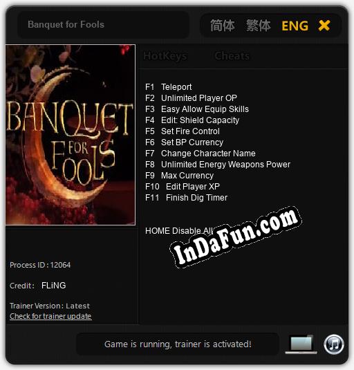 Banquet for Fools: Cheats, Trainer +11 [FLiNG]