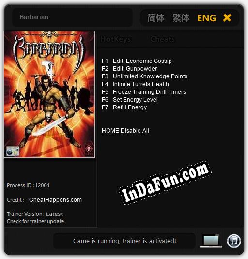 Barbarian: Cheats, Trainer +7 [CheatHappens.com]