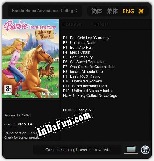 Barbie Horse Adventures: Riding Camp: Cheats, Trainer +13 [dR.oLLe]