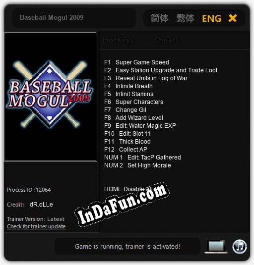 Baseball Mogul 2009: Trainer +14 [v1.4]