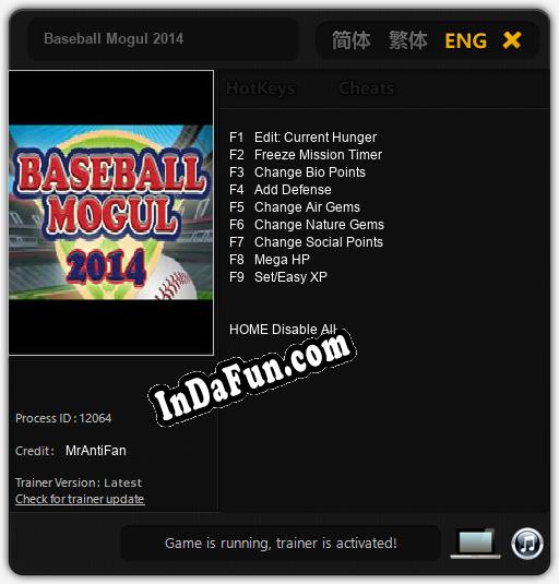 Baseball Mogul 2014: Trainer +9 [v1.2]