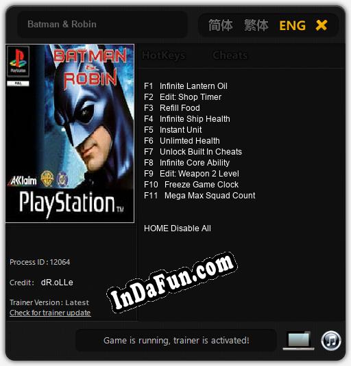 Batman & Robin: Trainer +11 [v1.3]