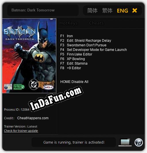 Trainer for Batman: Dark Tomorrow [v1.0.6]