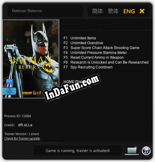 Trainer for Batman Returns [v1.0.4]