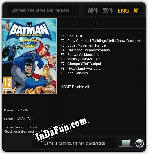 Batman: The Brave and the Bold: TRAINER AND CHEATS (V1.0.6)