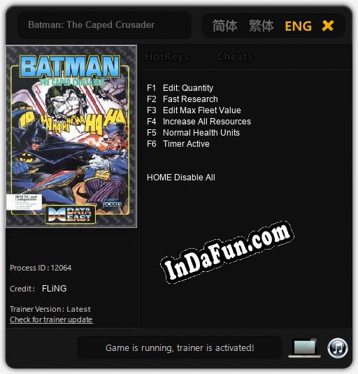 Trainer for Batman: The Caped Crusader [v1.0.6]