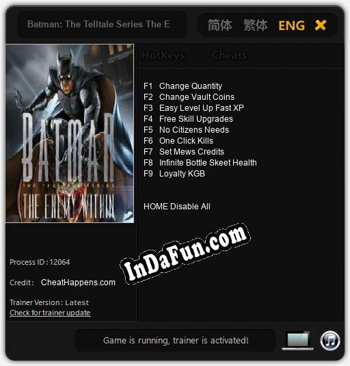 Batman: The Telltale Series The Enemy Within: TRAINER AND CHEATS (V1.0.99)
