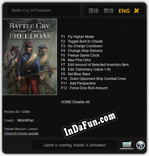Battle Cry of Freedom: Trainer +12 [v1.5]