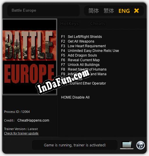 Battle Europe: TRAINER AND CHEATS (V1.0.28)