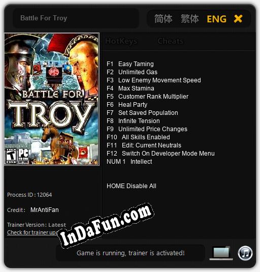 Trainer for Battle For Troy [v1.0.7]