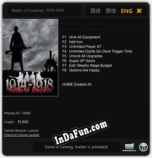 Battle of Empires: 1914-1918: TRAINER AND CHEATS (V1.0.6)
