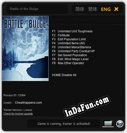 Battle of the Bulge: Trainer +9 [v1.5]