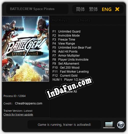 Trainer for BATTLECREW Space Pirates [v1.0.2]