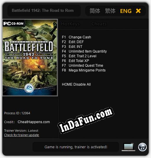 Battlefield 1942: The Road to Rome: Cheats, Trainer +8 [CheatHappens.com]