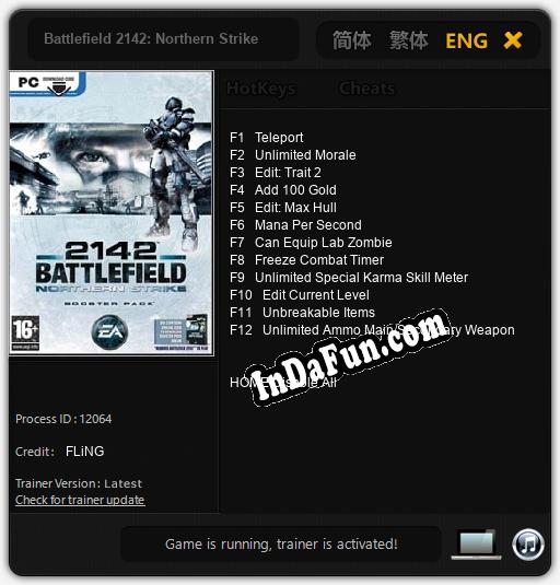 Battlefield 2142: Northern Strike: TRAINER AND CHEATS (V1.0.9)