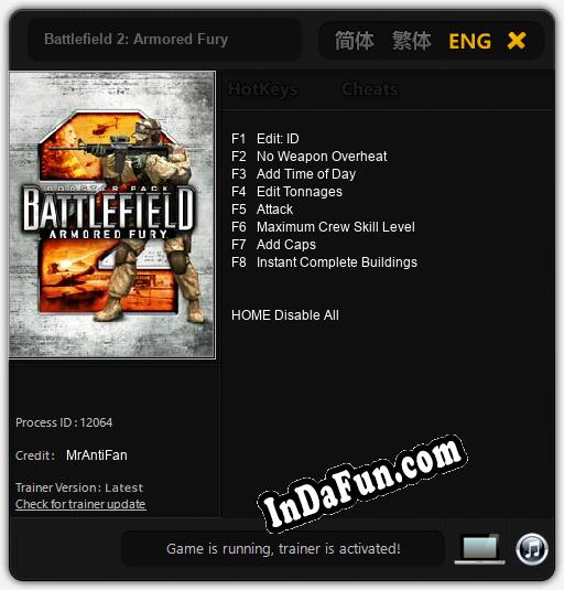 Battlefield 2: Armored Fury: Cheats, Trainer +8 [MrAntiFan]