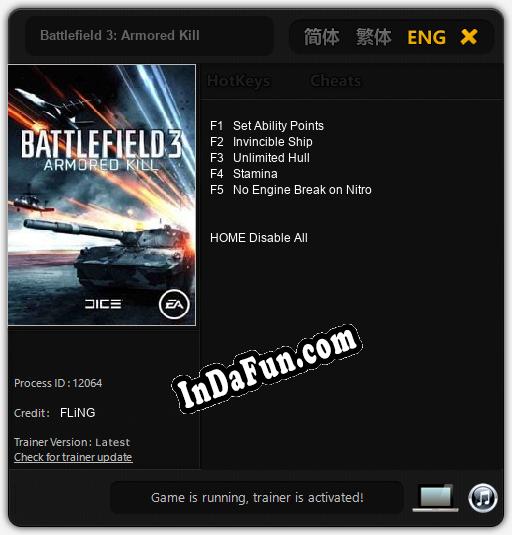 Battlefield 3: Armored Kill: Trainer +5 [v1.5]