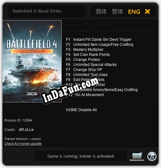Battlefield 4: Naval Strike: TRAINER AND CHEATS (V1.0.13)