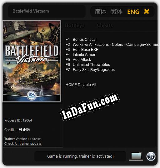 Battlefield Vietnam: Trainer +7 [v1.2]