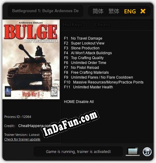 Battleground 1: Bulge Ardennes Deluxe: TRAINER AND CHEATS (V1.0.73)