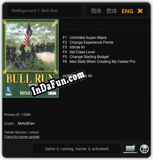 Battleground 7: Bull Run: Trainer +6 [v1.2]