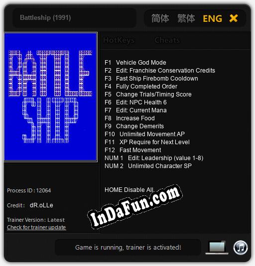 Battleship (1991): TRAINER AND CHEATS (V1.0.86)