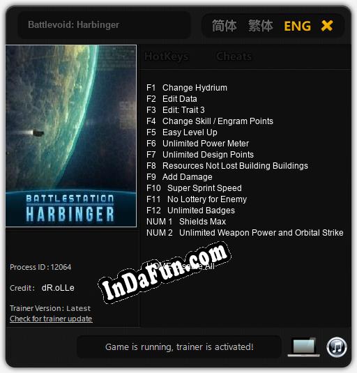 Battlevoid: Harbinger: TRAINER AND CHEATS (V1.0.71)