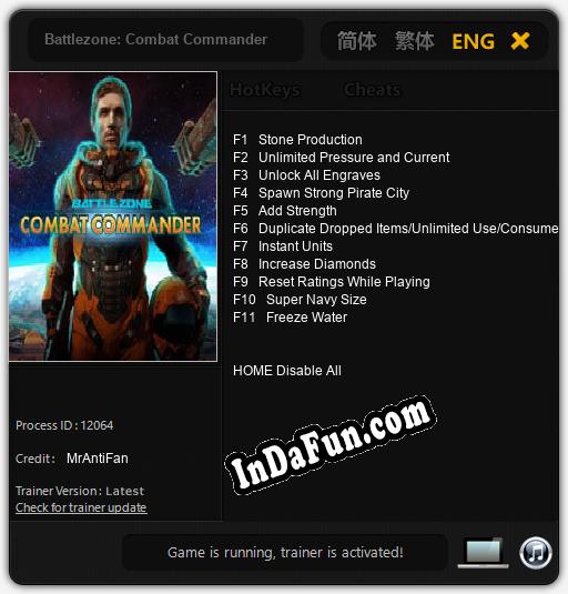 Battlezone: Combat Commander: TRAINER AND CHEATS (V1.0.70)