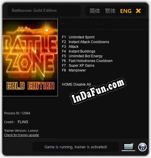 Battlezone: Gold Edition: Trainer +8 [v1.6]