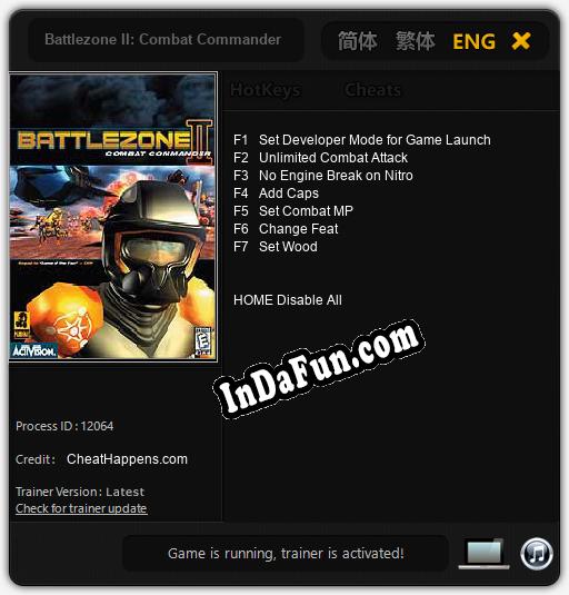 Trainer for Battlezone II: Combat Commander [v1.0.1]