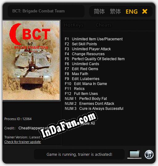Trainer for BCT: Brigade Combat Team [v1.0.7]