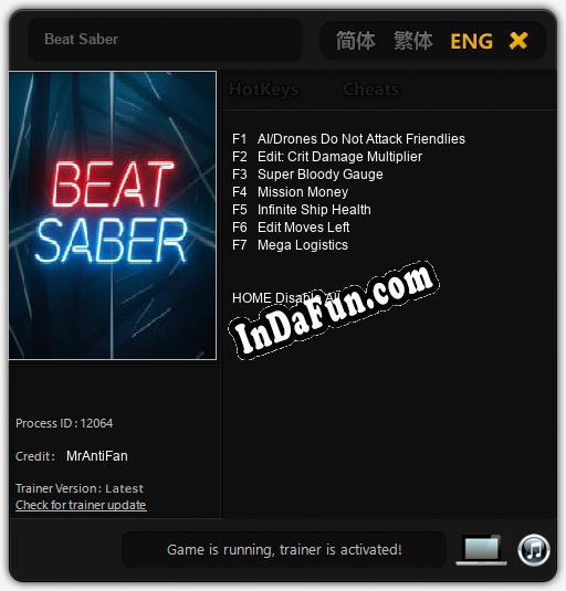 Beat Saber: Trainer +7 [v1.2]