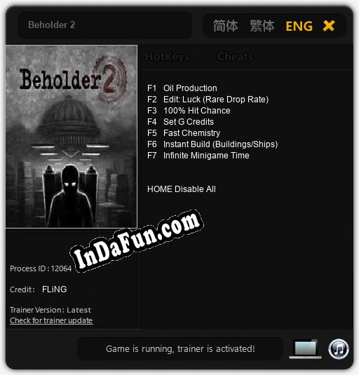 Beholder 2: Trainer +7 [v1.4]