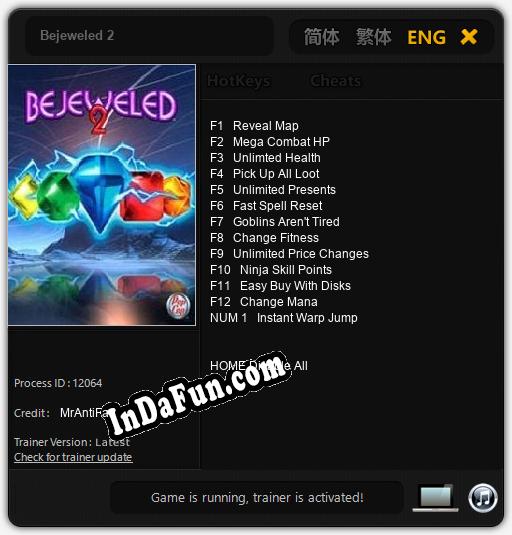 Bejeweled 2: TRAINER AND CHEATS (V1.0.31)