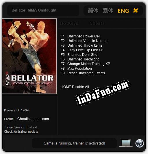 Bellator: MMA Onslaught: TRAINER AND CHEATS (V1.0.46)