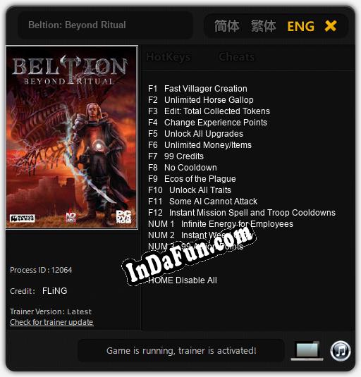Beltion: Beyond Ritual: Cheats, Trainer +15 [FLiNG]