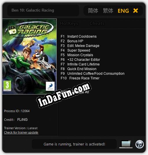 Ben 10: Galactic Racing: Cheats, Trainer +10 [FLiNG]