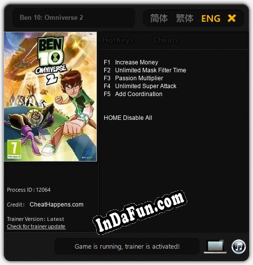 Trainer for Ben 10: Omniverse 2 [v1.0.7]