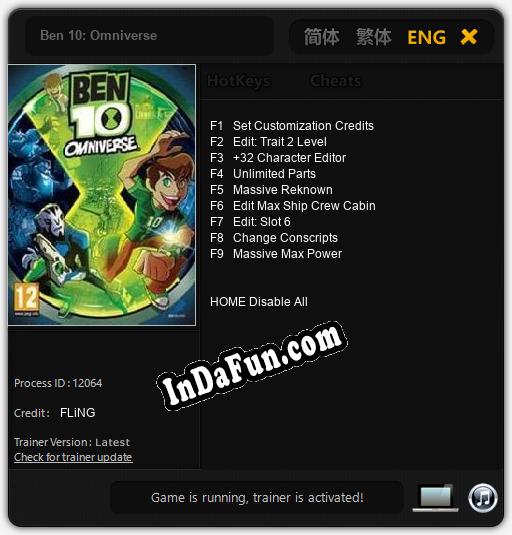 Ben 10: Omniverse: TRAINER AND CHEATS (V1.0.31)