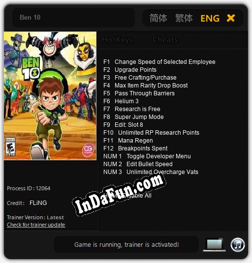 Ben 10: TRAINER AND CHEATS (V1.0.84)