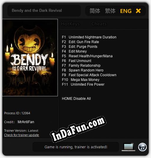 Bendy and the Dark Revival: Cheats, Trainer +11 [MrAntiFan]