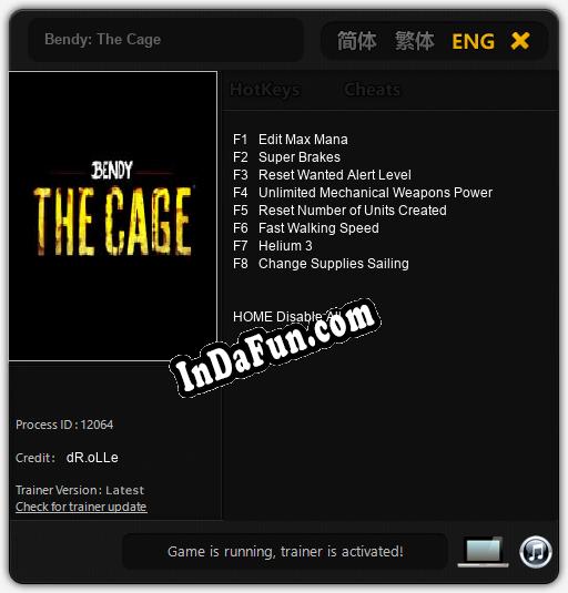 Bendy: The Cage: TRAINER AND CHEATS (V1.0.95)