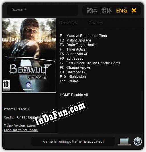 Beowulf: TRAINER AND CHEATS (V1.0.40)